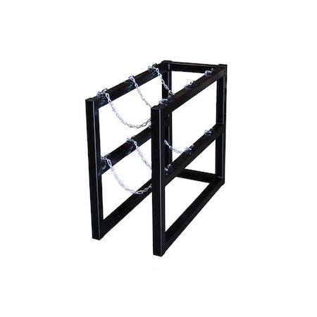 Justrite Cylinder Tube Rack, 1 Wide x 3 Deep, 16"W x 38"D x 30"H, 3 Cylinder Cap. 35090